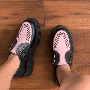 T.U.K. pink and black creepers